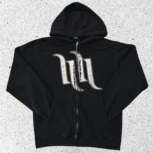 Vintage Y2K Hart & Huntington Full Zip Hoodie Double Graphic Distressed Medium